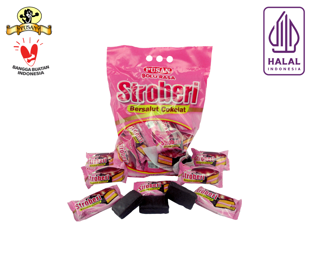 Bolu Stroberi Bersalut Cokelat